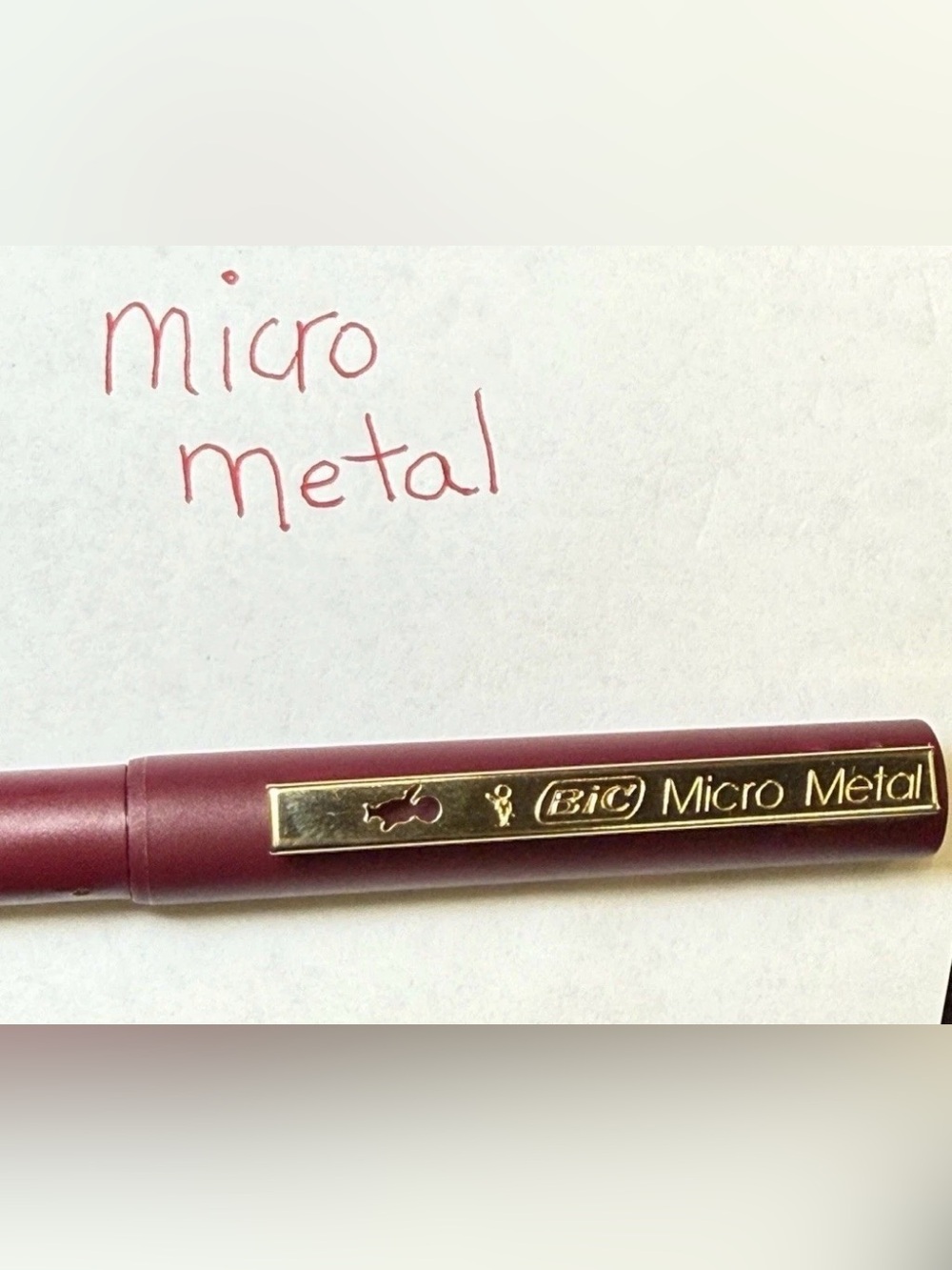 VTG Rare BIC Micro Metal Point Roller Pen - RED Ink - Tested & Works
